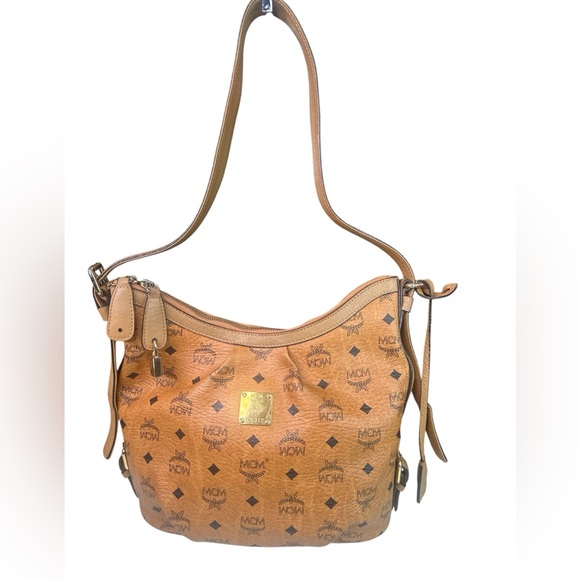 MCM Cognac Visetos Shoulder Bag - Picture 1 of 11